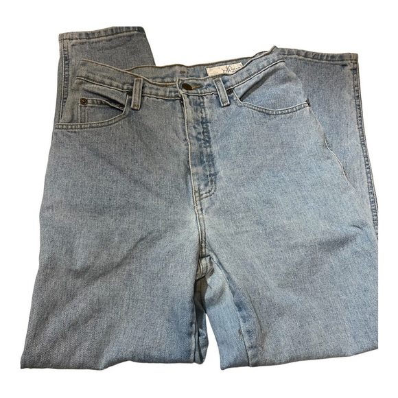 Vintage Geoffrey Beene Light Wash Mom Jeans - Tapered, High Waist, Size 8 W26 - Picture 3 of 6